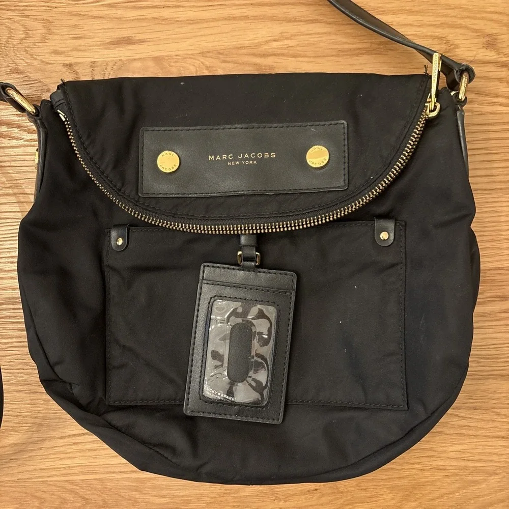 Marc By Marc Jacobs Preppy Nylon Large Natasha Crossbody Bag Black - Picture 2 of 7